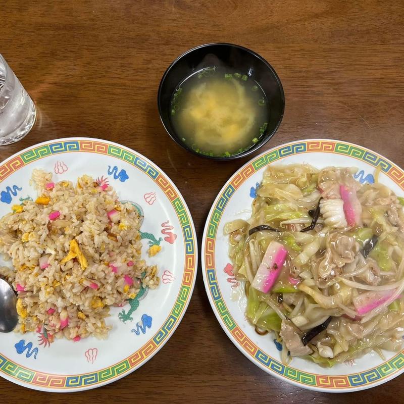 皿うどん(太麺) 焼きめし(じゅん食堂 )