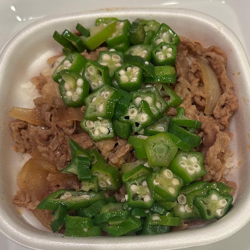 かつぶしオクラ牛丼(大盛り)(すき家 枚方中宮東之町店 )