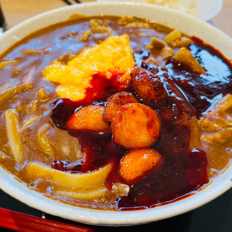 豚しゃぶカレーうどん15辛＋ハーフスクランブルエッグ＋旨辛ニンニク(カレーハウスCoCo壱番屋 加須下三俣店)