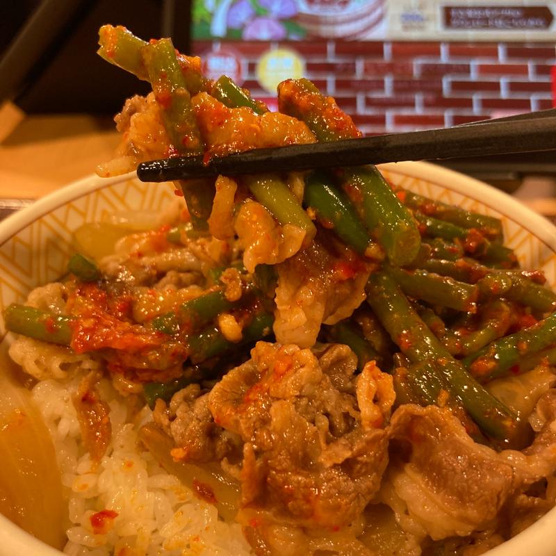 ニンニクの芽牛丼(すき家 グリナード永山店  )