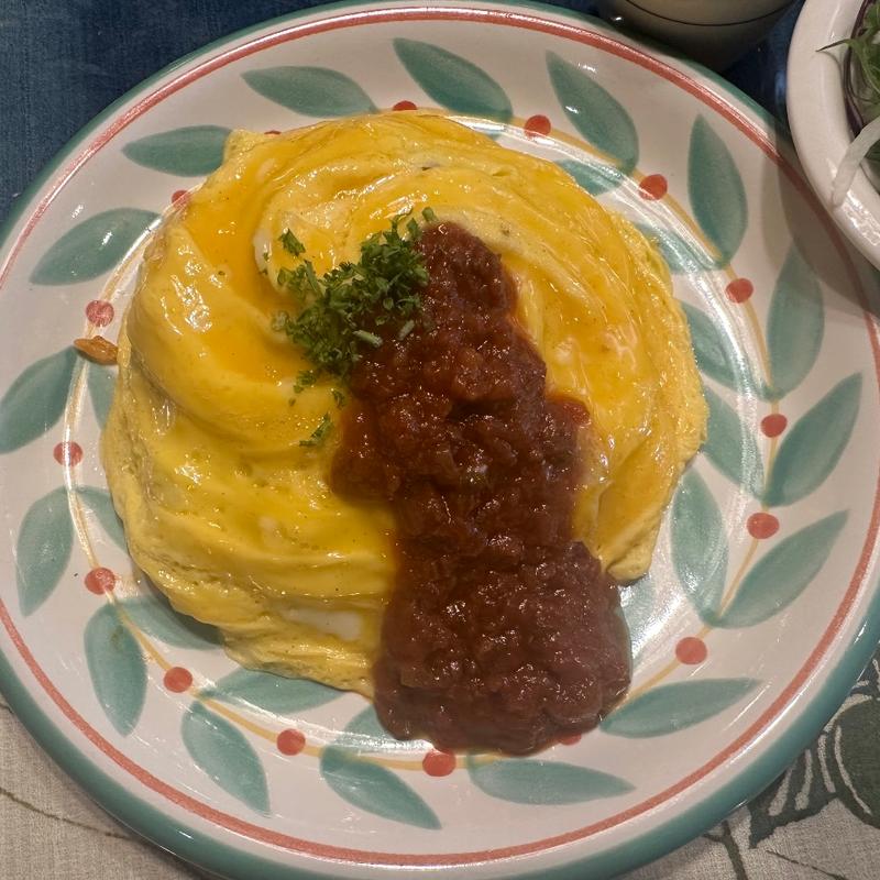 オムライス➕サラダ➕水出しコーヒー(ダッチ)(珈琲園)