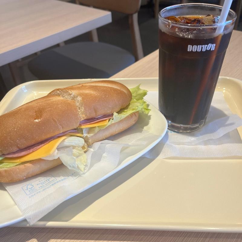 モーニングセット、ハムチーズ、アイスコーヒー(ドトールコーヒーショップ 秋津店 )