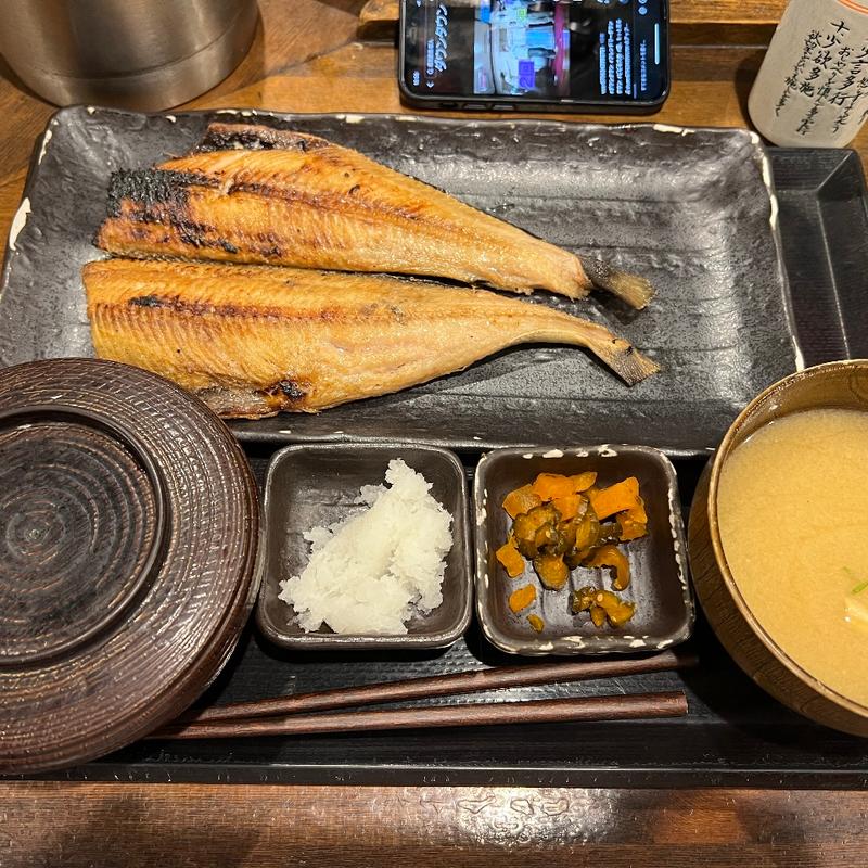 ほっけ一尾定食(しんぱち食堂 西武新宿店)