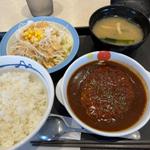 デミグラスソースハンバーグ定食(松屋 白鳥PA下り線店)