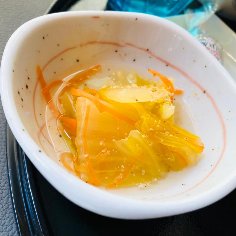 白菜のお浸し_出水産鶏のからあげランチ(ひかりの郷 )