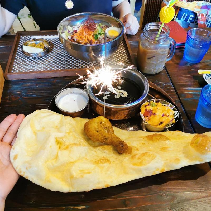 ナンカレーBセット（備長炭カレー）(CAFE ALI)