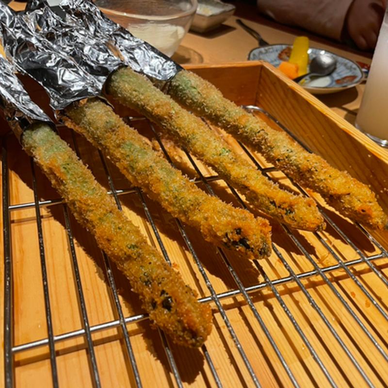 極太アスパラ(肉と串あげがとう)