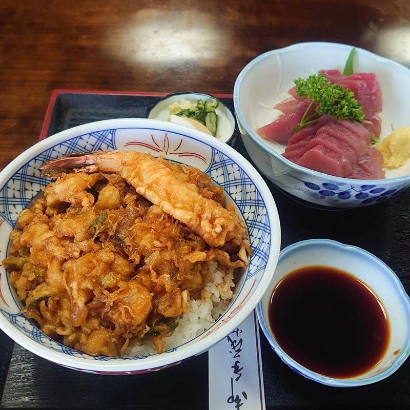 並天丼＋おさしみ(ほたて )