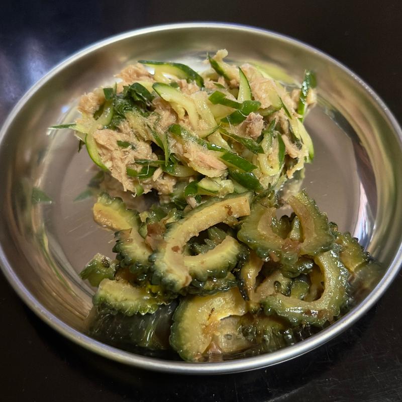 ゴーヤごま油炒め、ツナきゅうり中華風(ベルクス 東墨田店)