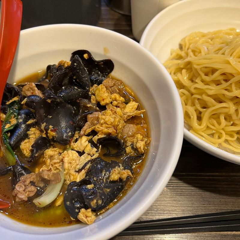 きくらげ玉子つけ麺(元祖中華つけ麺大王総本店)