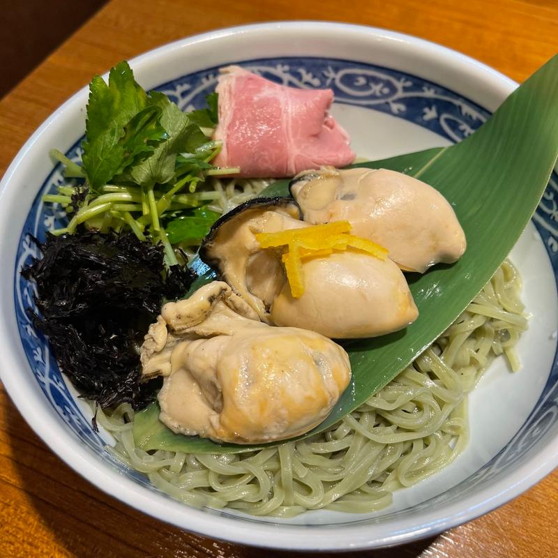 真牡蠣のつけそば　海藻麺(寿製麺 よしかわ 川越店)
