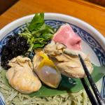 真牡蠣のつけそば　海藻麺(寿製麺 よしかわ 川越店)