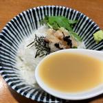 金目鯛のつけそば　真鯛のみそ和えぞえ(寿製麺 よしかわ 川越店)