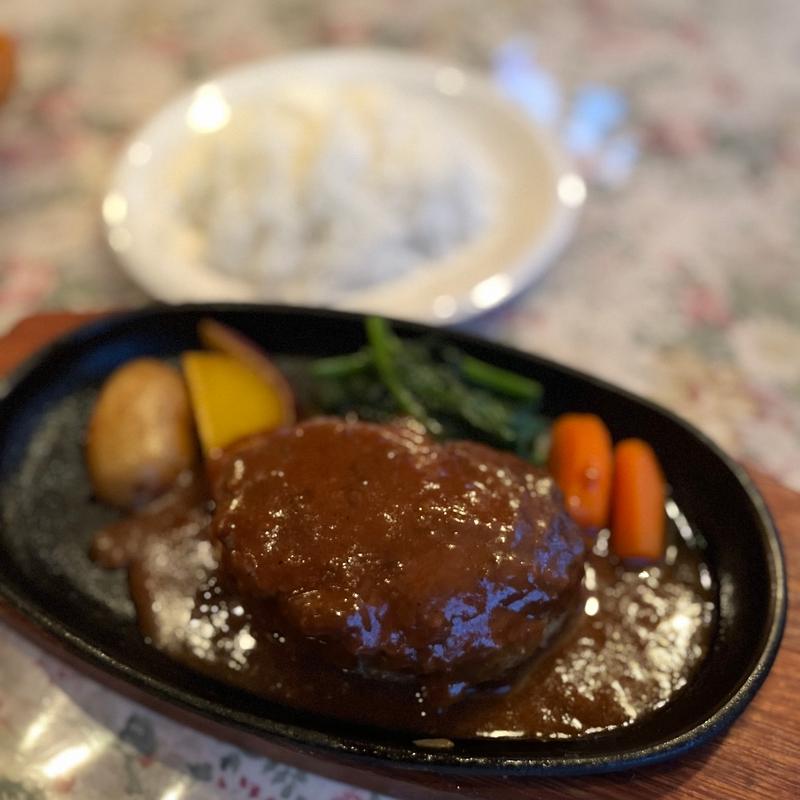 ハンバーグデミグラスソース(レストラン野の花)