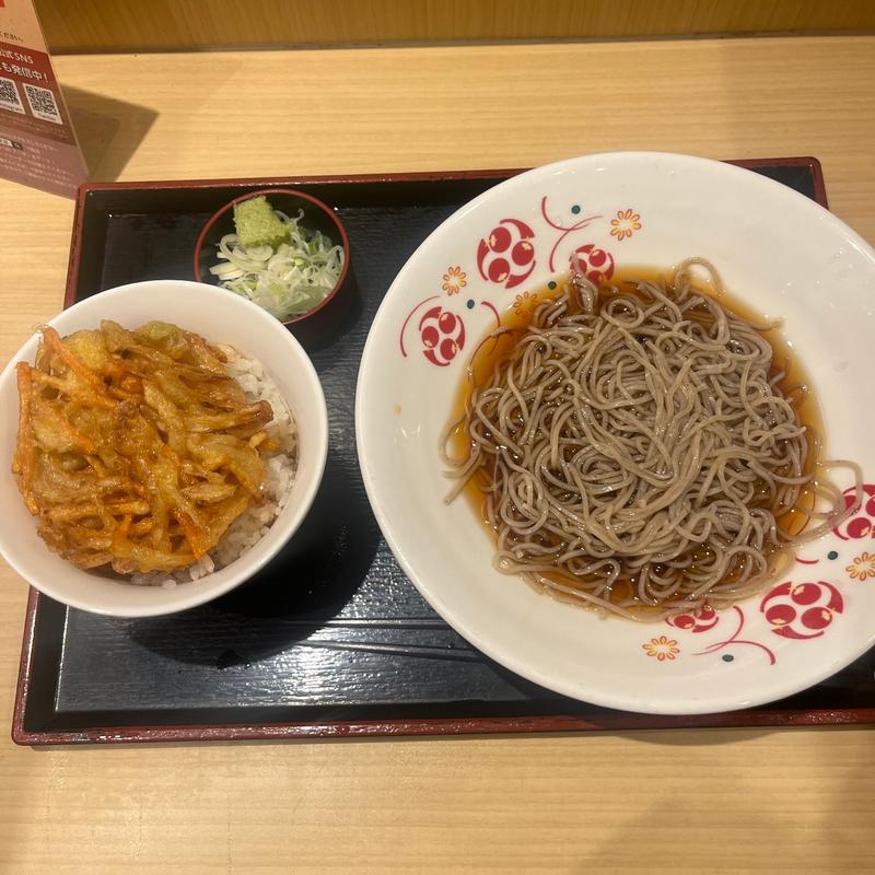 冷やしそばとかき揚げ丼(いろり庵きらくそば 五反田)
