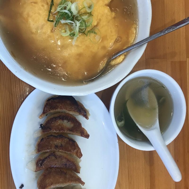 天津飯プラス餃子(かげやま )