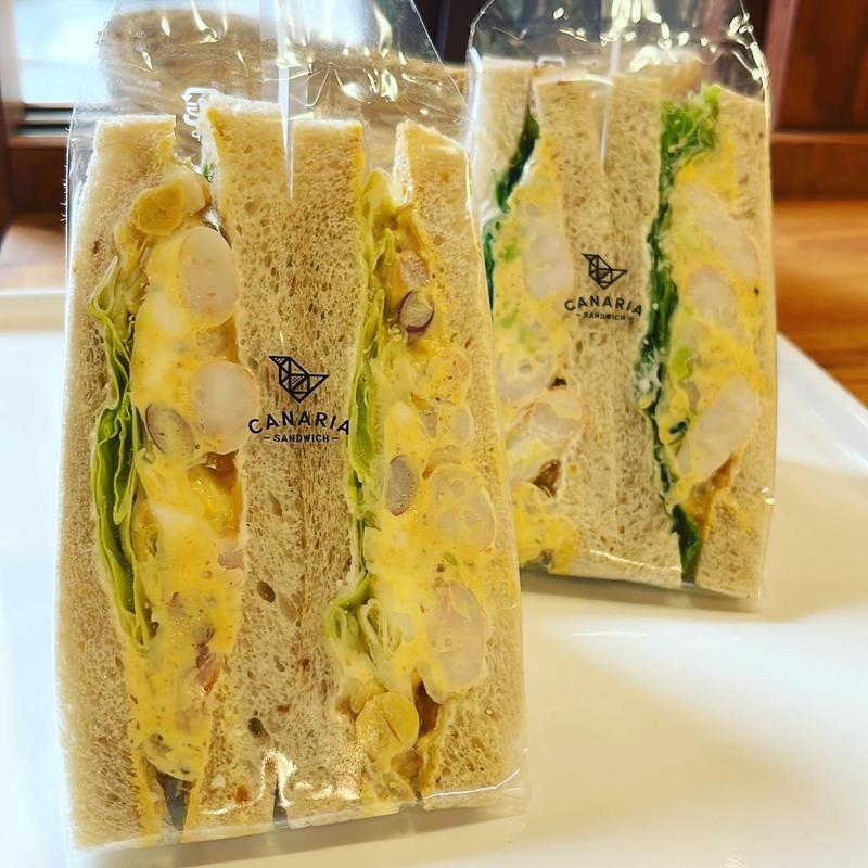 えびアボガド豆たまごサンド(カナリアサンドイッチ)