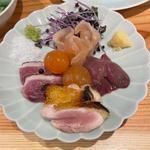 名物丹波黒どり とり刺し4種盛り