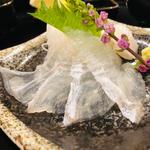 天然平目のお造り(天麩羅からり)