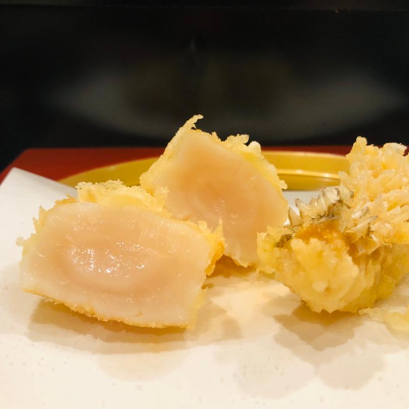 宮城産帆立の天麩羅(天麩羅からり)