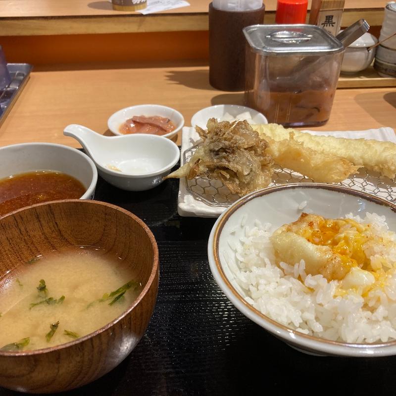 天ぷら定食 玉子天つき(天ぷら定食 まきの センタープラザ店)