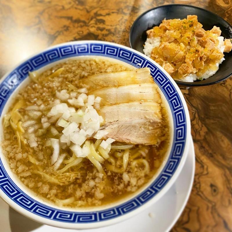 ンチセット①背脂中華そば+特製なおじめしセット(新潟発祥なおじ　有楽町店)