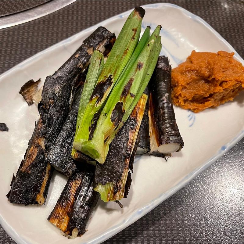 長ねぎ一本焼き　(泥亀 （ドロガメ）)