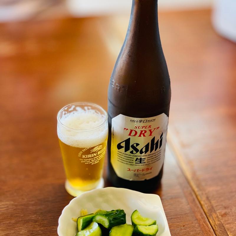 瓶ビール＋お通し(ラーメン勝ちゃん)