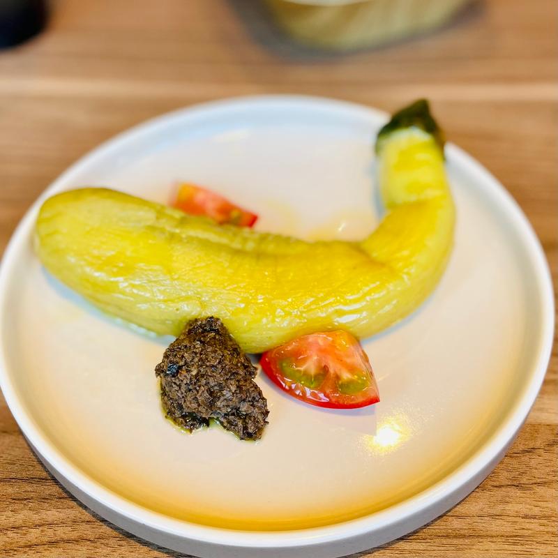 茄子のマリネとタップナード(SURF&TURF)