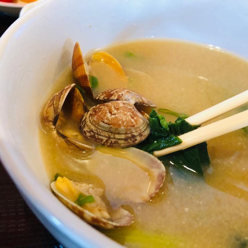 あさりの味噌汁_豆腐定食(はなぐるま 平川店 )