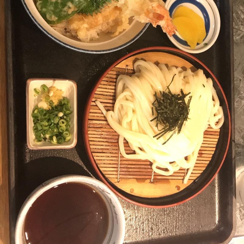 ざるうどん天丼セット(天霧うどん 田和山店 （あまぎりうどん）)