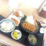 Aセット（ロースカツ＋エビフライ）