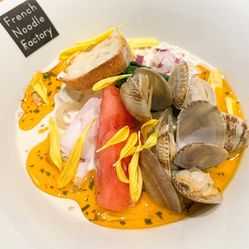 限定　冷やしクラムチャウダーらーめん(フレンチヌードルファクトリー)