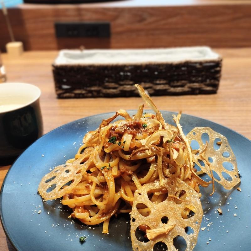 れんこんと筍のボロネーゼ(喫茶フクナガ)