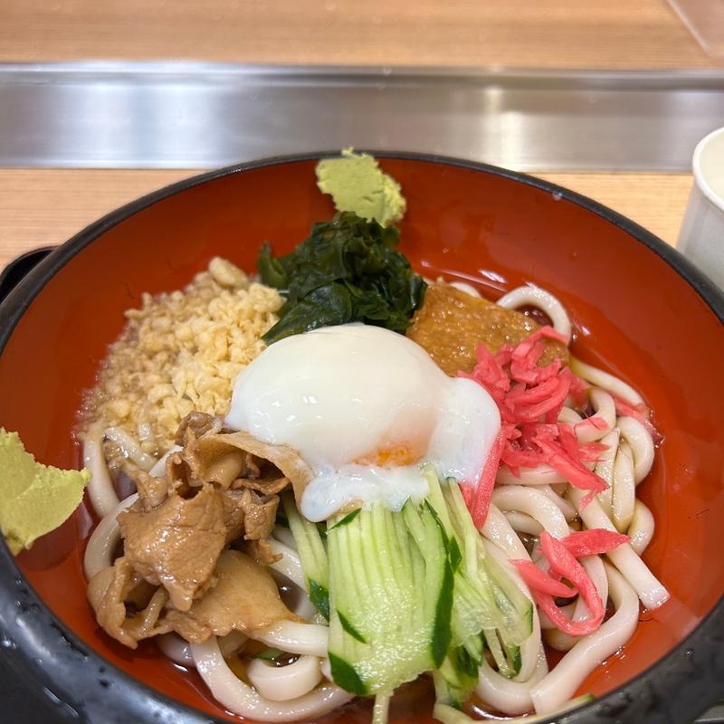 冷やし五目たぬきうどん(立ちそば処 杜)