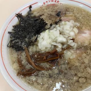 背脂煮干しラーメン+半カレー(我武者羅蒲田店)