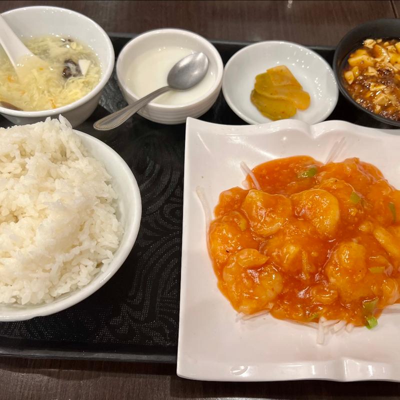 エビチリソース定食(菜香菜 新宿店)