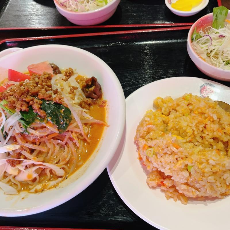 冷やし坦々麺チャーハンセット(マルヤス酒場 船橋店 9号店)