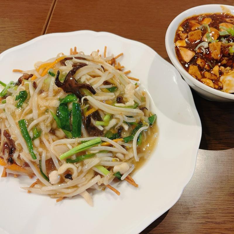 かた焼きそば、日替わり丼(謝謝 南口店)