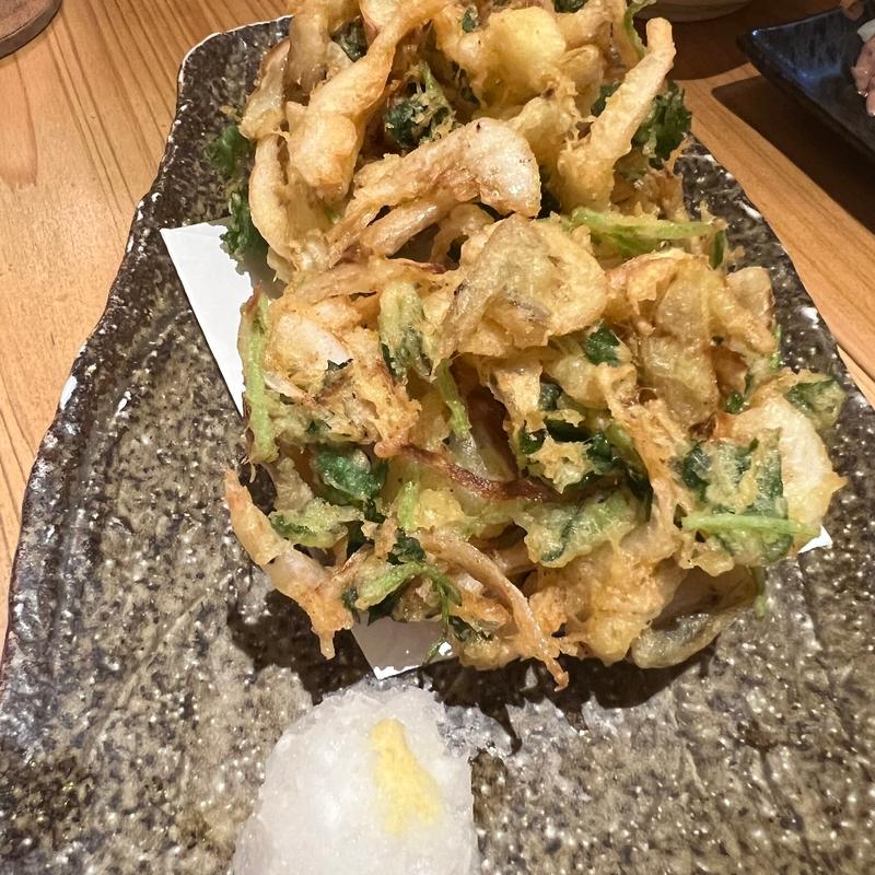 かき揚げ(蕎麦と鶏 はんさむ 下北沢)