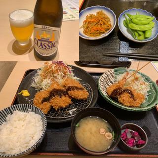 一口ヒレカツ定食&ビールセット(あさひ川 井泉 イオンモール旭川駅前店 )