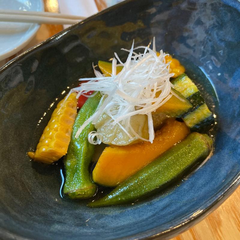 野菜の煮浸し(大井町 日本酒バル 萬亮)