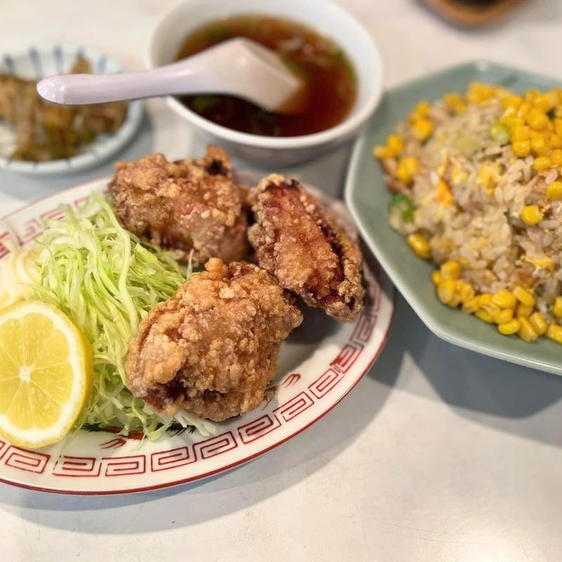 唐揚げ コーンチャーハン(中華 あづま軒)