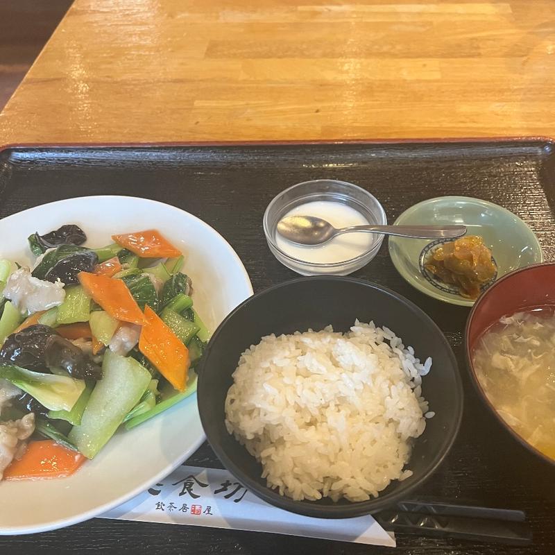 豚バラ肉とチンゲン菜炒め(中華美食坊 田無南口店)
