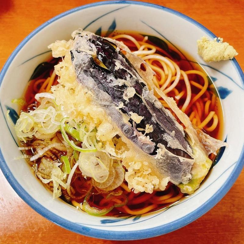 冷やしなす天そば(うさぎや)