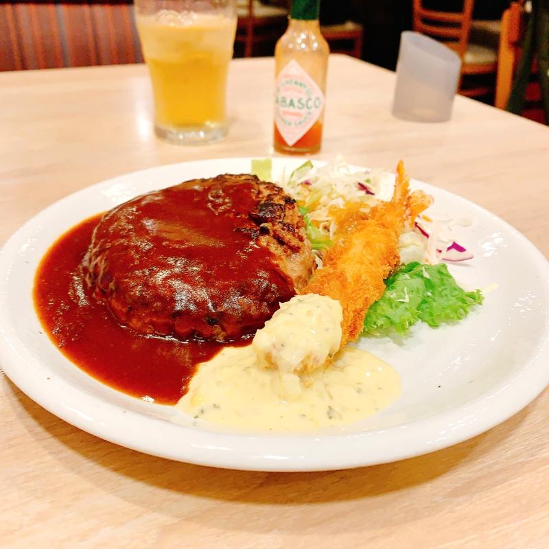 チーズinハンバーグ&エビフライ(ガスト 学芸大学店 )