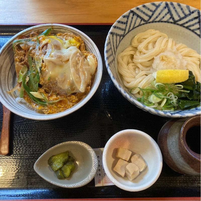 ヒレカツ丼定食(自家製おうどん 三拍子)
