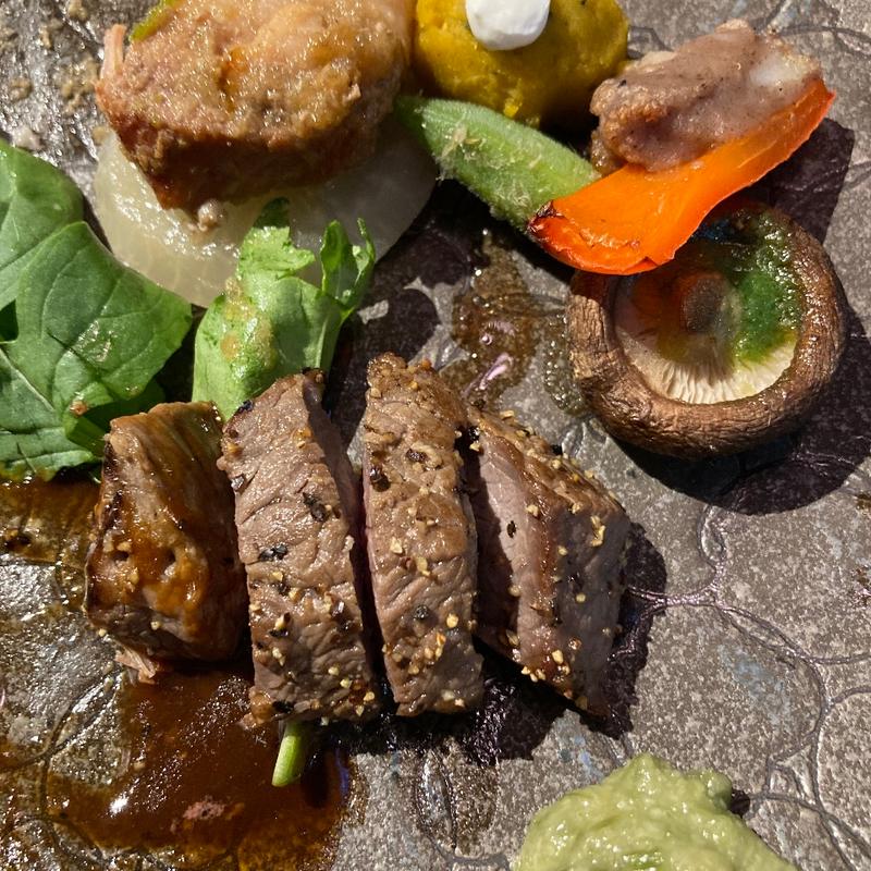 信州牛ソテーと豚肉のコンフィ(蓼科温泉ホテル親湯 )