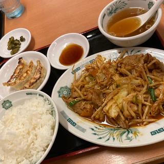 バクダン炒め定食+餃子3個+ライス(日高屋 小田急マルシェ永山店 )