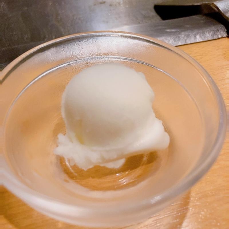 洋梨のシャーベット(鉄板焼とお好み焼 みしまや)